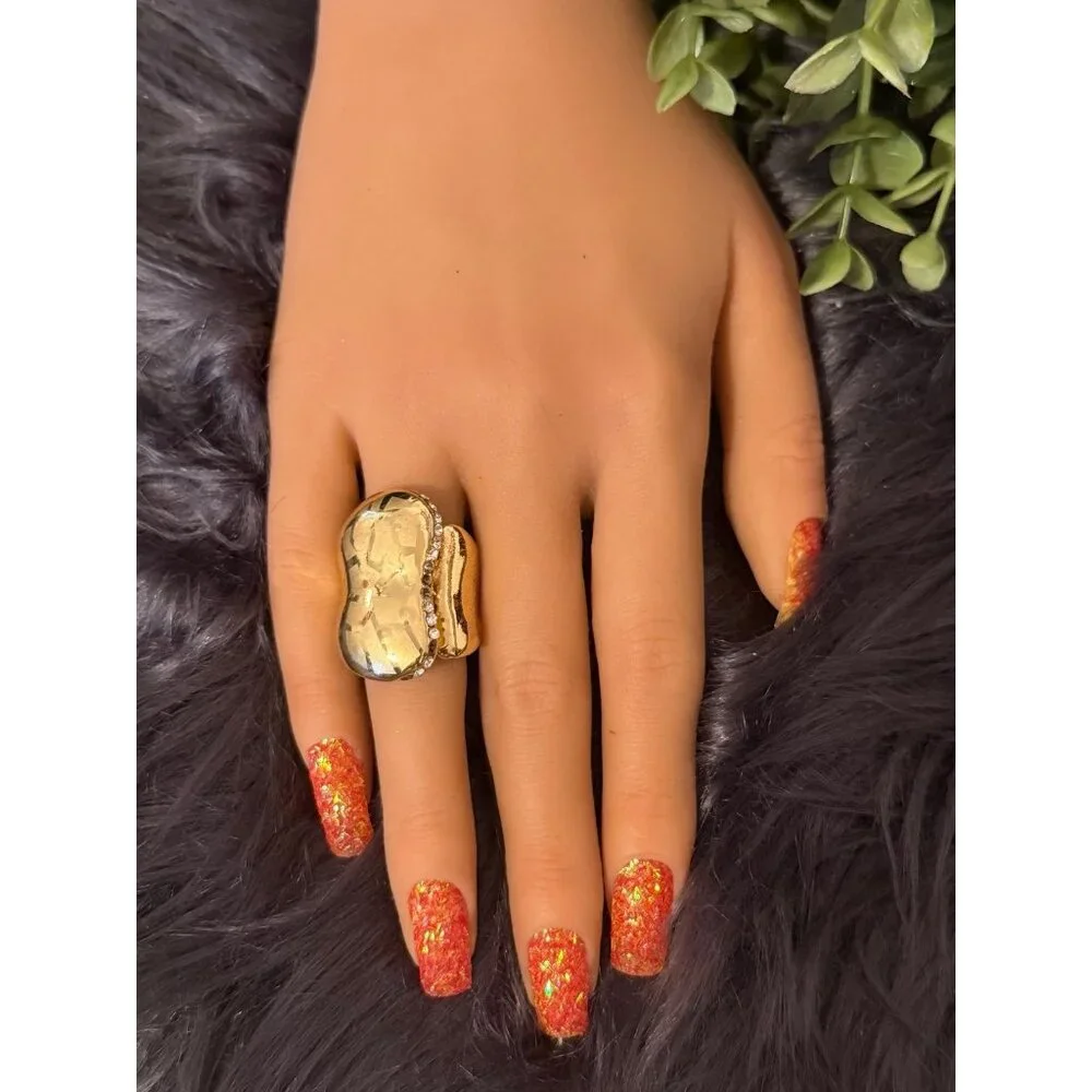 Statement‎ Rhinestones Golden Ring